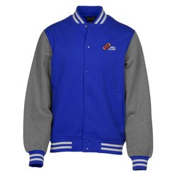 Letterman Fleece Sweatshirt Jacket - Men's