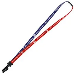 Two-Tone Cotton Lanyard - 5/8" - Plastic Bulldog Clip - 24 hr