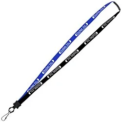 Two-Tone Cotton Lanyard - 5/8" - Metal Swivel Snap Hook - 24 hr