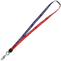 Two-Tone Cotton Lanyard - 5/8" - Snap with Metal Bulldog Clip - 24 hr