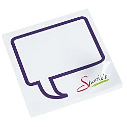 Souvenir Designer Sticky Note - 3" x 3" - Message Bubble - 50 Sheet