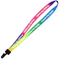 Tie-Dye Multicolor Lanyard - 3/4" - Plastic Bulldog Clip - 24 hr