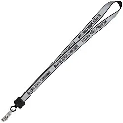 Reflective Lanyard - 3/4" - 32" - Snap with Metal Bulldog Clip