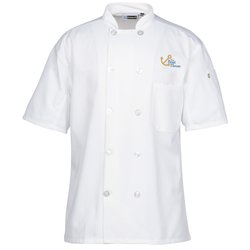 Ten Button Short Sleeve Chef Coat with Mesh Back