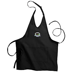 V-Neck Bib Apron with Two Pockets