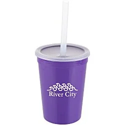 Event Stadium Cup with Lid & Straw - 12 oz.