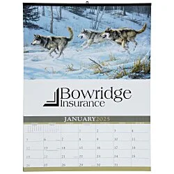 Wildlife Art Large Wall Calendar