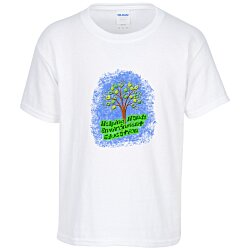 Gildan 5.3 oz. Cotton T-Shirt - Youth - Full Color - White
