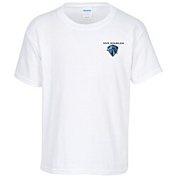 Gildan 5.3 oz. Cotton T-Shirt - Youth - Embroidered - White