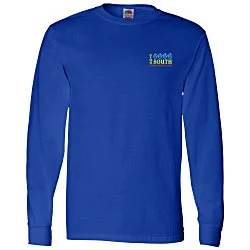 Fruit of the Loom Long Sleeve 100% Cotton T-Shirt - Colors - Embroidered