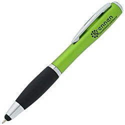 Curvy Stylus Twist Pen with Flashlight