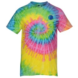 Tie-Dye T-Shirt - Two-Tone Spiral - Embroidered