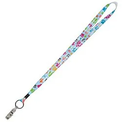 Full Color Ribbon Lanyard - 5/8" - 32" - Snap with Metal Bulldog Clip