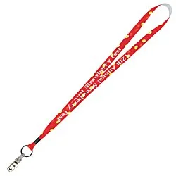 Full Color Ribbon Lanyard - 5/8" - 36" - Snap with Metal Bulldog Clip