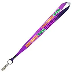 Full Color Ribbon Lanyard - 7/8" - 32" - Snap with Metal Bulldog Clip