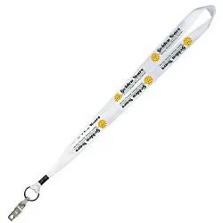 Full Color Ribbon Lanyard - 7/8" - 36" - Snap with Metal Bulldog Clip