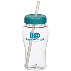 Clear Impact Poly-Pure Lite Bottle with Straw Lid - 18 oz.