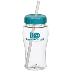 Clear Impact Poly-Pure Lite Bottle with Straw Lid - 18 oz.