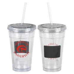 Chalkboard Tumbler with Straw - 16 oz.