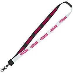 Two-Tone Cotton Lanyard - 7/8" - Metal Lobster Claw - 24 hr