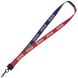 Two-Tone Cotton Lanyard - 7/8" - Metal Swivel Snap Hook - 24 hr