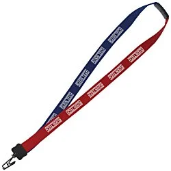 Two-Tone Cotton Lanyard - 7/8" - Plastic Bulldog Clip - 24 hr