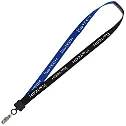 Two-Tone Cotton Lanyard - 7/8" - Snap with Metal Bulldog Clip - 24 hr