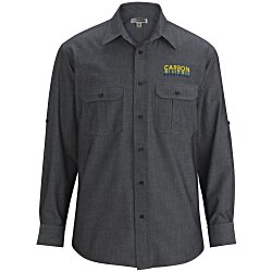 Chambray Roll Sleeve Double Pocket Shirt - Men's - 24 hr