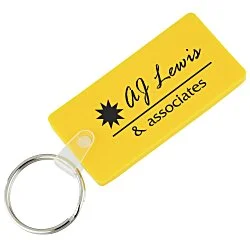 Rounded Corner Rectangle Soft Keychain - Opaque