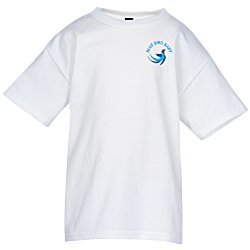 Hanes Perfect-T - Youth - White - Embroidered