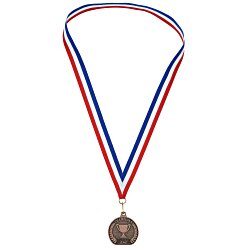 2" Econo Medal with Ribbon - Flat Bottom