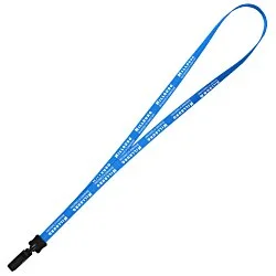 Smooth Nylon Lanyard - 1/2" - 32" - Plastic Bulldog Clip - 24 hr