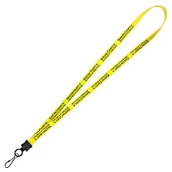 Smooth Nylon Lanyard - 1/2" - 34" - Metal Swivel Snap Hook - 24 hr