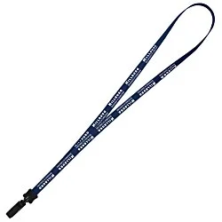 Smooth Nylon Lanyard - 1/2" - 34" - Plastic Bulldog Clip - 24 hr