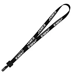 Smooth Nylon Lanyard - 3/4" - 32" - Plastic Bulldog Clip - 24 hr