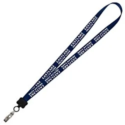 Smooth Nylon Lanyard - 3/4" - 32" - Snap with Metal Bulldog Clip - 24 hr