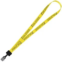 Smooth Nylon Lanyard - 3/4" - 34" - Large Metal Bulldog Clip - 24 hr