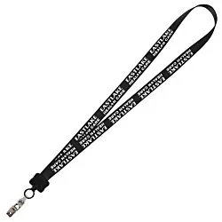 Smooth Nylon Lanyard - 3/4" - 34" - Snap with Metal Bulldog Clip - 24 hr