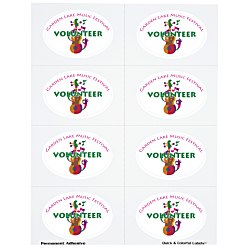 Quick & Colorful Perforated Sheeted Label - Oval 2" x 3"