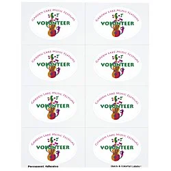 Quick & Colorful Perforated Sheeted Label - Oval 2" x 3"