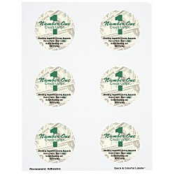Quick & Colorful Perforated Sheeted Label - Circle 2-1/2"