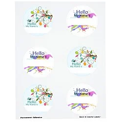 Quick & Colorful Perforated Sheeted Label - Circle 2-3/4"