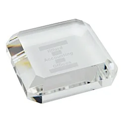 Beveled Crystal Paperweight - Square