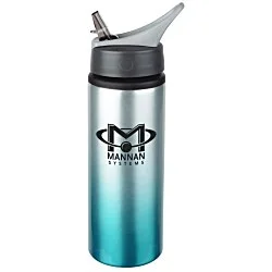 Gradient Color Aluminum Sport Bottle with Straw Lid - 24 oz.