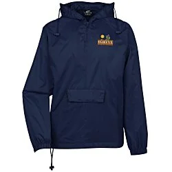 Hooded 1/4-Zip Pack Away Jacket - Embroidered