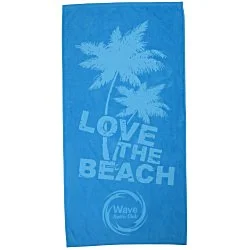 Tone on Tone Stock Art Towel - Love the Beach
