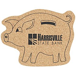 Cork Coaster - Piggy Bank