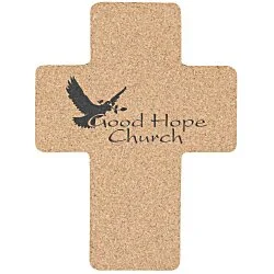 Large Cork Coaster - Cross