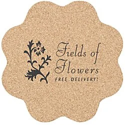 Large Cork Coaster - Flower