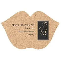 Large Cork Coaster - Lips